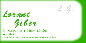 lorant giber business card